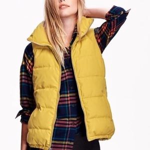 Old Navy mustard yellow puffer vest